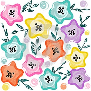 Cute pastel floral pattern.