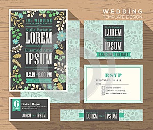 Lindo patrón invitaciones de boda colocar plantilla 