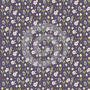 Botanical pattern in lavender color