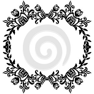 Cute pattern with design flower frame, decoration of various beautiful card. Vector