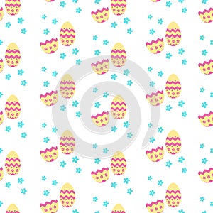 Cute pattern with Easter decoration eggs