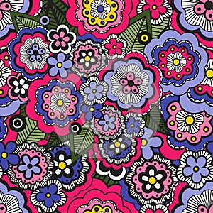 Cute pattern in small flower in very bright color. Small colorful flowers. Ditsy floral background