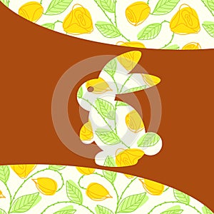 Cute patterned Easter background with a bunny