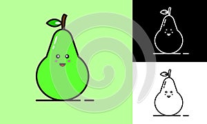 cute pear icon vector illustration