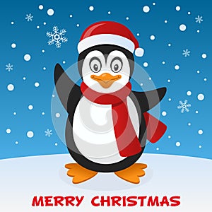 Cute Penguin Christmas on the Snow