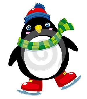 Cute penguin ice skates