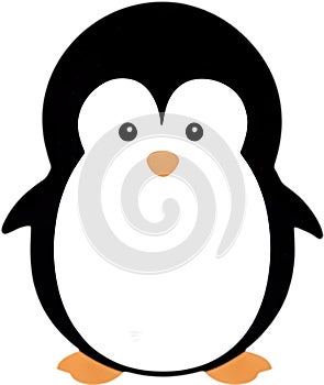 Cute penguin icon in a minimalistic style. AI-Generated.