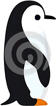 Cute penguin icon in a minimalistic style. AI-Generated.