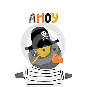 Cute penguin with word ahoy