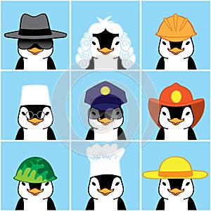 Cute Penguins of Different Professions.