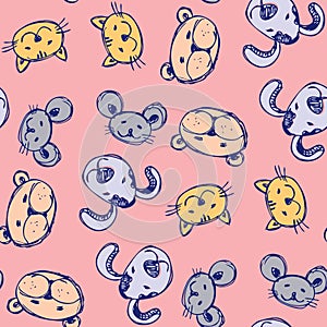 Cute pets Seamless pattern