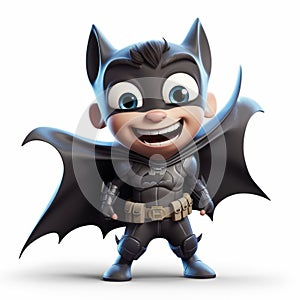 Cute Photorealistic Batman Cartoon Character With Shiny Eyes