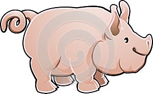 Cute Pig Farm Animal Vector