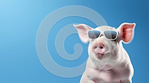 Cute Pig In Sunglasses: Retro Glamor With Innovative Techniques