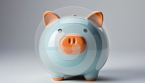 Cute piggy bank symbolizes wealth and successful savings generated by AI