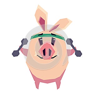 Cute piggy goes in for sports