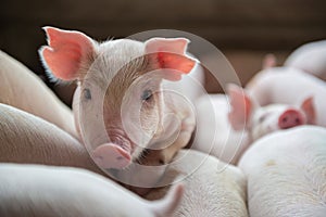 Cute Piglets in the pig farm