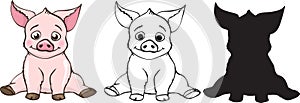 Cute pigs set