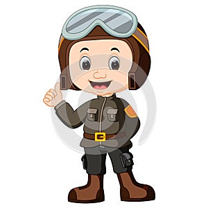 Cute pilot cartoon