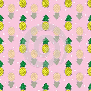 Cute pineapple pattern on pink background