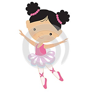 Cute pink ballerina vector illustration