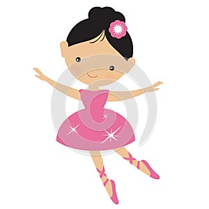 Cute pink ballerina vector illustration