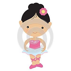 Cute pink ballerina vector illustration