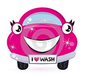 Cute pink car wash