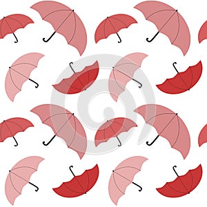 Cute pink colorful umbrella seamless pattern background illustration
