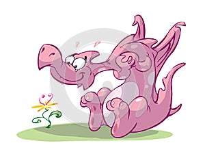 Cute pink dragon