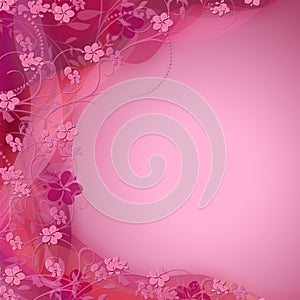 Cute pink floral color shaded background