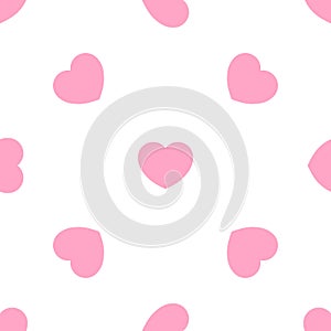 Cute pink hearts romantic seamless patttern. Texture for wallpapers, fabric, wrap, web page backgrounds, vector illustration