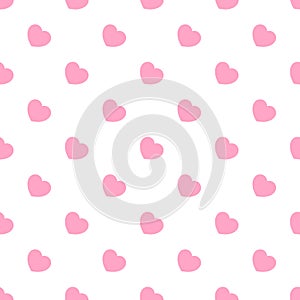 Cute pink hearts romantic seamless patttern. Texture for wallpapers, fabric, wrap, web page backgrounds, vector illustration