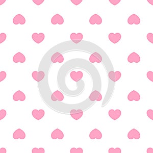 Cute pink hearts romantic seamless patttern. Texture for wallpapers, fabric, wrap, web page backgrounds, vector illustration