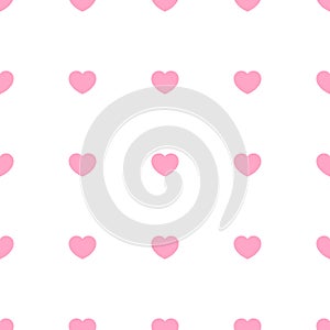 Cute pink hearts romantic seamless patttern. Texture for wallpapers, fabric, wrap, web page backgrounds, vector illustration