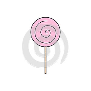 Cute pink lollipop vector illustration
