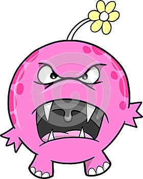 Cute Pink Monster Vector