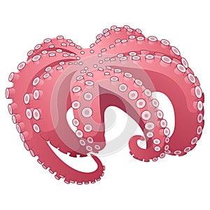 Cute pink octopus cartoon