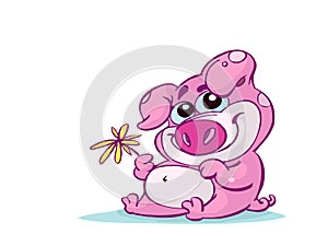 Cute pink pig