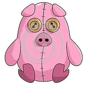 Cute pink piglet doll, pigglet illustration