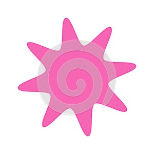 Cute pink star burst doodle