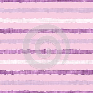 Cute pink textile textured stripe seamless pattern