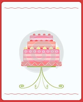 Cute pink wedding cake