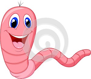 Cute pink worm cartoon