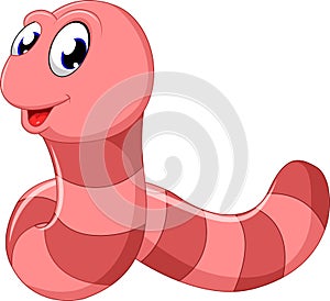 Cute pink worm cartoon