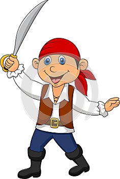 Cute pirate kid cartoon