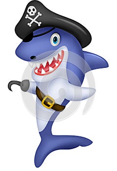 Cute pirate shark cartoon