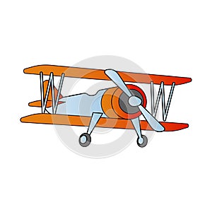 Cute of plane on cartoon version