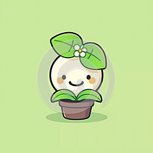 Cute plant company mascot. Generative ai design