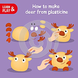 Cute Plasticine Deer Step Instruction for Kid